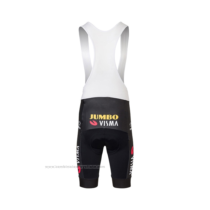 2022 Maillot Cyclisme Jumbo Visma Noir Jaune Rouge Manches Courtes et Cuissard